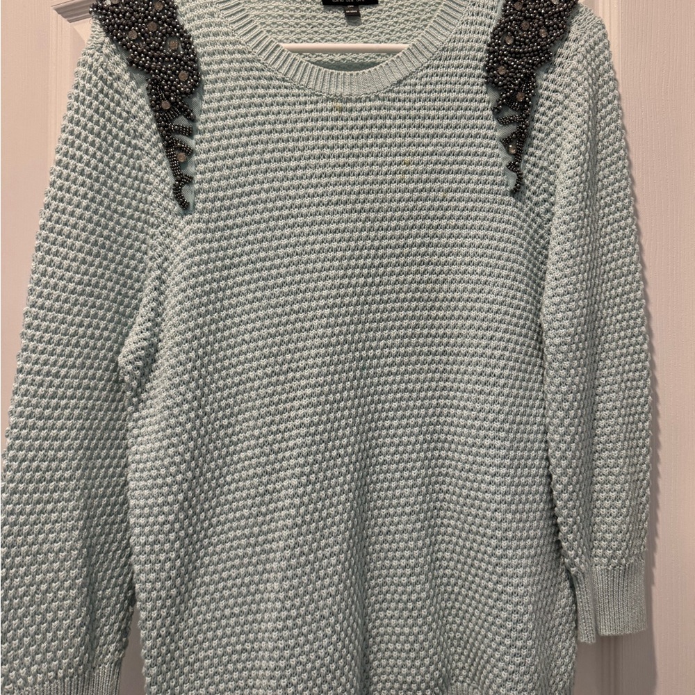Topshop Blue Crew Neck Sweater with Elegant Design